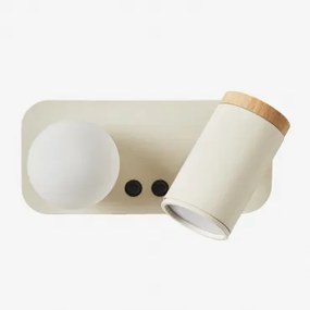 Aplikacja Ścienna Z Regulacją Kierunku Światła Z 2 Punktami Świetlnymi Z Żelaza Amaranto Kremowa Tapioca - Sklum