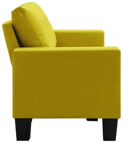 Ponadczasowa trzyosobowa żółta sofa - Lurra 3Q