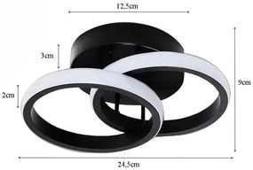 Plafon lampa LED sufitowa okrąg metalowa AT67-2SL-Black