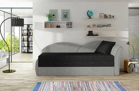 Sofa rozkładana z funkcją spania AGA jasnoszara/czarna prawa ELTAP