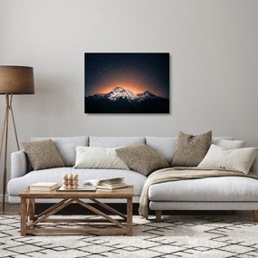 Obraz na szkle gwiaździstego nieba z górami (70x50 cm)
