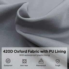 Outsunny Pokrowiec na Parasol Ogrodowy Szary z Poliestru Oxford Odporny na Warunki Atmosferyczne z Zamkiem Błyskawicznym | Aosom PL