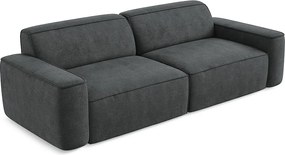 4-osobowa kanapa modułowa - z tkaniny szenilowej - ciemny szary - OMAO