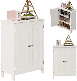 Szafka regał komoda łazienka przedpokój loft 2 drzwi biała wysoka 80 cm