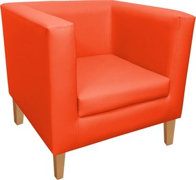 Fotel Monaco tkanina Eko-skóra : Kolor nogi - Drewno, Kolor tkaniny - EKO-SKÓRA - 20D, Wysokość nogi - 20 cm