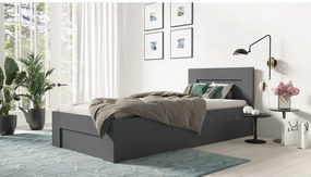 Łóżko 100cm x 200cm Otwierane z boku | ANTRACYT | Pojemnik + Stelaż