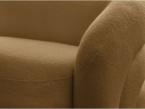 Musztardowa sofa z materiału bouclé 193 cm Elina – Bobochic Paris