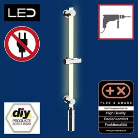 Prysznicowy drążek ścienny w kolorze srebra 74 cm LED – Wenko