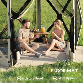 Outsunny 3 m x 2,6 m sześciokątny pawilon z 6 ściankami i torbą, wodoodporny, odporny na promienie UV, namiot imprezowy | Aosom PL