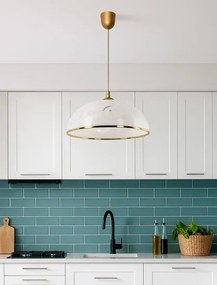 Biało Złota Lampa Wisząca Do Kuchni K6-T17