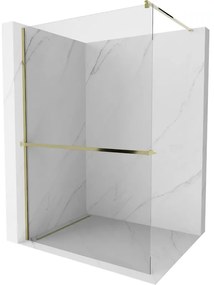 Mexen Kioto+ ścianka prysznicowa z półką Walk-in 70 x 200 cm, transparent, złota - 800-070-121-50-00