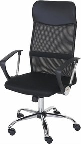 Krzesło biurowe Malmö, Krzesło biurowe Oslo, krzesło obrotowe do biurka, sztuczna skóra tekstylna czarna