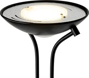 Nowoczesna lampa stojąca czarna z lampką do czytania, w tym LED z możliwością ściemniania do ciepłego światła - Diva