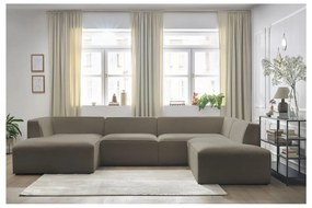 Brązowy narożnik modułowy z materiału bouclé (prawostronny/w kształcie litery U) Megeve – Bobochic Paris