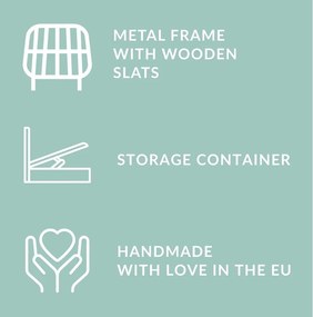 Szarobeżowe tapicerowane łóżko dwuosobowe ze schowkiem ze stelażem 160x200 cm Maumere – Maison de Rêve