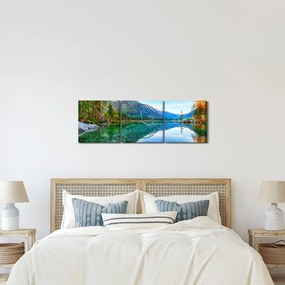 Obraz - Jezioro Hintersee (z zegarem) (90x30 cm)