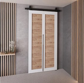 Drzwi Przesuwne QUDIO M1 Biały + Dąb Craft Złoty 80