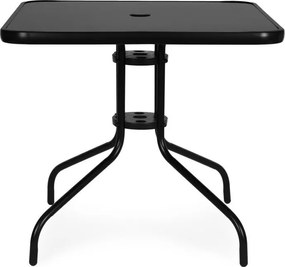 Stolik ogrodowy, balkonowy 80 cm Torello 073A, czarny, kwadratowy