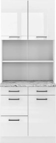 Blok kuchenny biały wysoki połysk 80x60x81.6 r-line