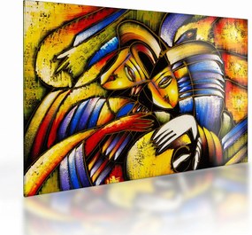 Obraz na szkle - Obraz na szkle olejny, kochankowie (70x50 cm)
