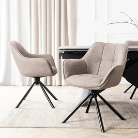 Zestaw Stół Rozkładany VERONA 160-240 cm Czarny Marmur/Czarny i 4 Krzesła PEONY 2 Cappuccino