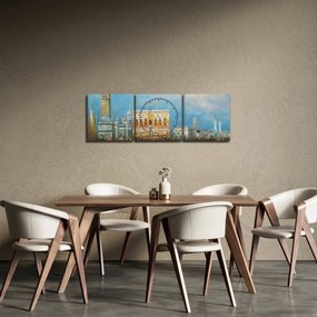 Obraz - Gondola przejeżdżająca przez Wenecję, obraz olejny (z zegarem) (90x30 cm)
