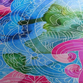 Obraz - Kolorowe fale (z zegarem) (90x30 cm)