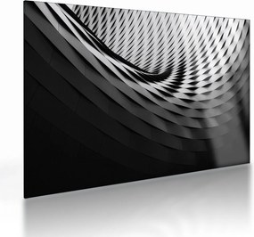 Obraz na szkle - Abstrakcyjny obraz - czarno - biała spirala (70x50 cm)
