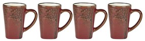Czerwone kamionkowe kubki na espresso zestaw 4 szt. 100 ml Hela – Villa Collection
