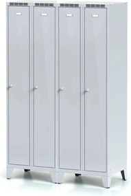 Metalowa szafka ubraniowa S7 na nogach, 2-drzwiowa, 1904 x 600 x 500 mm, demontaż, zamek cylindryczny, drzwi szare