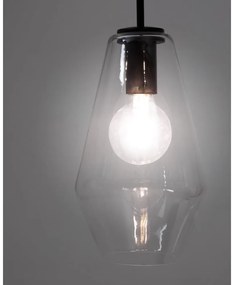 Czarna lampa wisząca ze szklanym kloszem ø 17 cm Mao – Kave Home