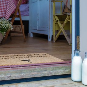 Wycieraczka ze świątecznym motywem z włókna kokosowego 40x60 cm White Wine Christmas – Artsy Doormats