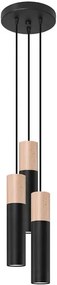 Czarna lampa wisząca potrójna tuba - S169 M0-Z14
