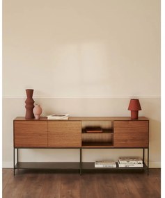 Niska komoda w dekorze orzecha 195x80 cm Vedrana – Kave Home
