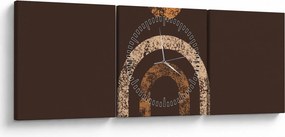 Obraz - Pomarańczowe łuki N⁰1 (z zegarem) (90x30 cm)