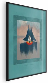 Plakat Para na łodzi 40x60 cm z ramą czarną bez marginesu ARTGEIST B
