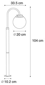 Zewnetrzna Nowoczesna latarnia czarna z przezroczystym szkłem 104 cm IP44 - Sfera Nowoczesny Oswietlenie zewnetrzne