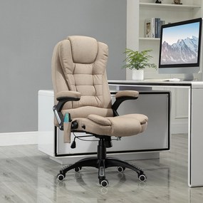 Vinsetto Ergonomiczny fotel biurowy z funkcją masażu i ogrzewania, regulowany, 67 x 74 x 107–116 cm, Brązowy