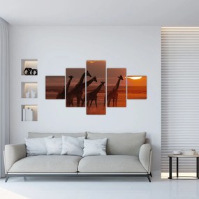 Obraz - Żyrafy na afrykańskiej sawannie (125x70 cm)