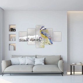 Obraz - Sikora modraszka w lesie (125x70 cm)