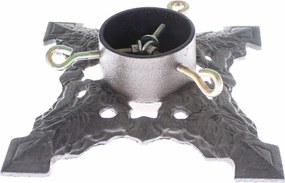 Żeliwny stojak na choinkę, brązowy, 25,5 x 7,5 x 25,5 cm