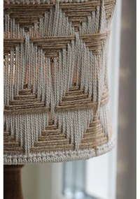 Brązowa lampa stojąca z jutowo-tekstylnym kloszem (wysokość 45 cm) Ano – Markslöjd