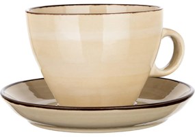 Zestaw 6 filiżanek z spodkami Palas 290 ml, kremowy