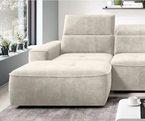 Narożnik COLOMBO Mini Prawostronny z elektryczną funkcją spania pojemnikiem PALLADIUM 02 Beżowy WERSAL