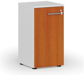 Szafa biurowa niska z drzwiami PRIMO WHITE, 400 x 420 x 740 mm, biały/wiśnia