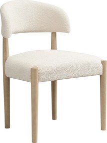 Zestaw 6 krzeseł do jadalni z litego drewna - 58 x 58 x 78 cm - styl nowoczesny - oddychające - wykończenie kręcone - naturalne