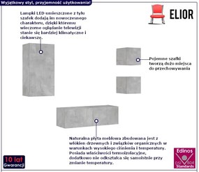 Szafki ścienne LED w kolorze szarego betonu Itrol