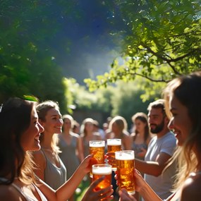 Jurhan Składany zestaw piwny MAXI, 220cm, naturalny brąz