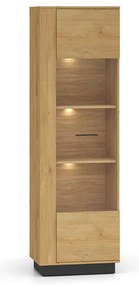 Witryna BRONX 1D 60cm dąb/czarna ML MEBLE