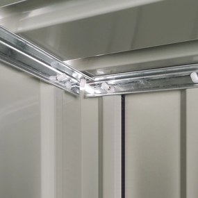 Outsunny Domek Narzędziowy Szopa Ogrodowa z Drzwiami Stal Szary 142x84x189cm | Aosom PL